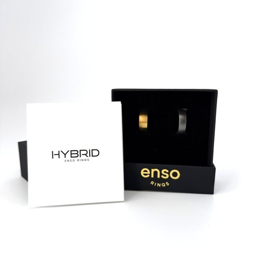 Enso Hybrid Silicone Rings Set Size 8 Gold and Slate Grey Metallic Mens Band NEW